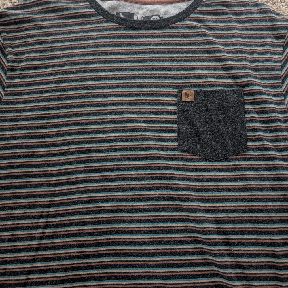 Hippy Tree Black and Blue Short Sleeve Tee with Classic Stripes